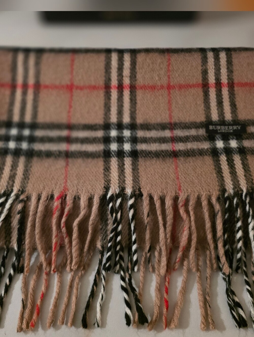 Burberry Classic Beige Nova Check Cashmere Scarf